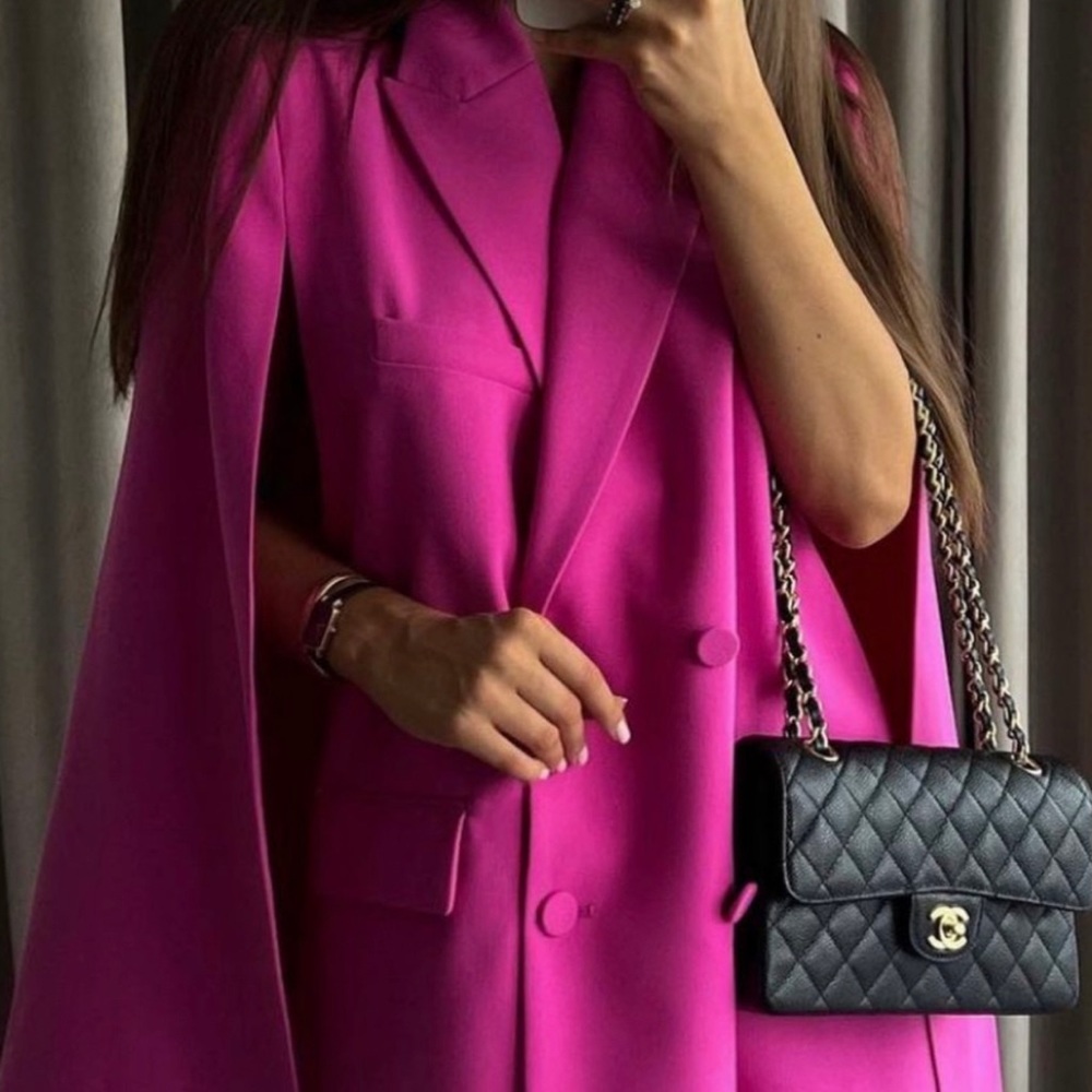 BNWT ZARA POCKET CAPE BLAZER - Picture 4 of 16